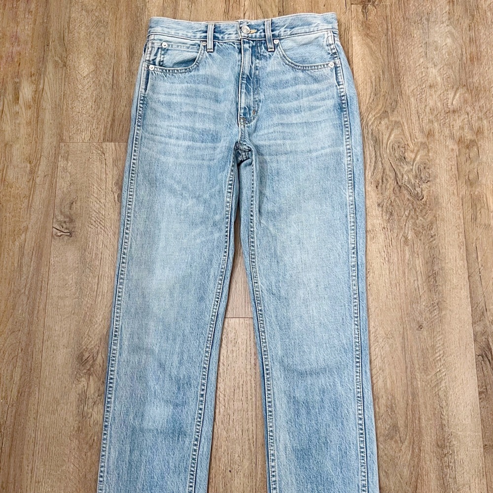 SLVRLAKE Virginia Slim High Rise Straight Leg Jeans Light Wash Blue Size 26 USA - Picture 8 of 12